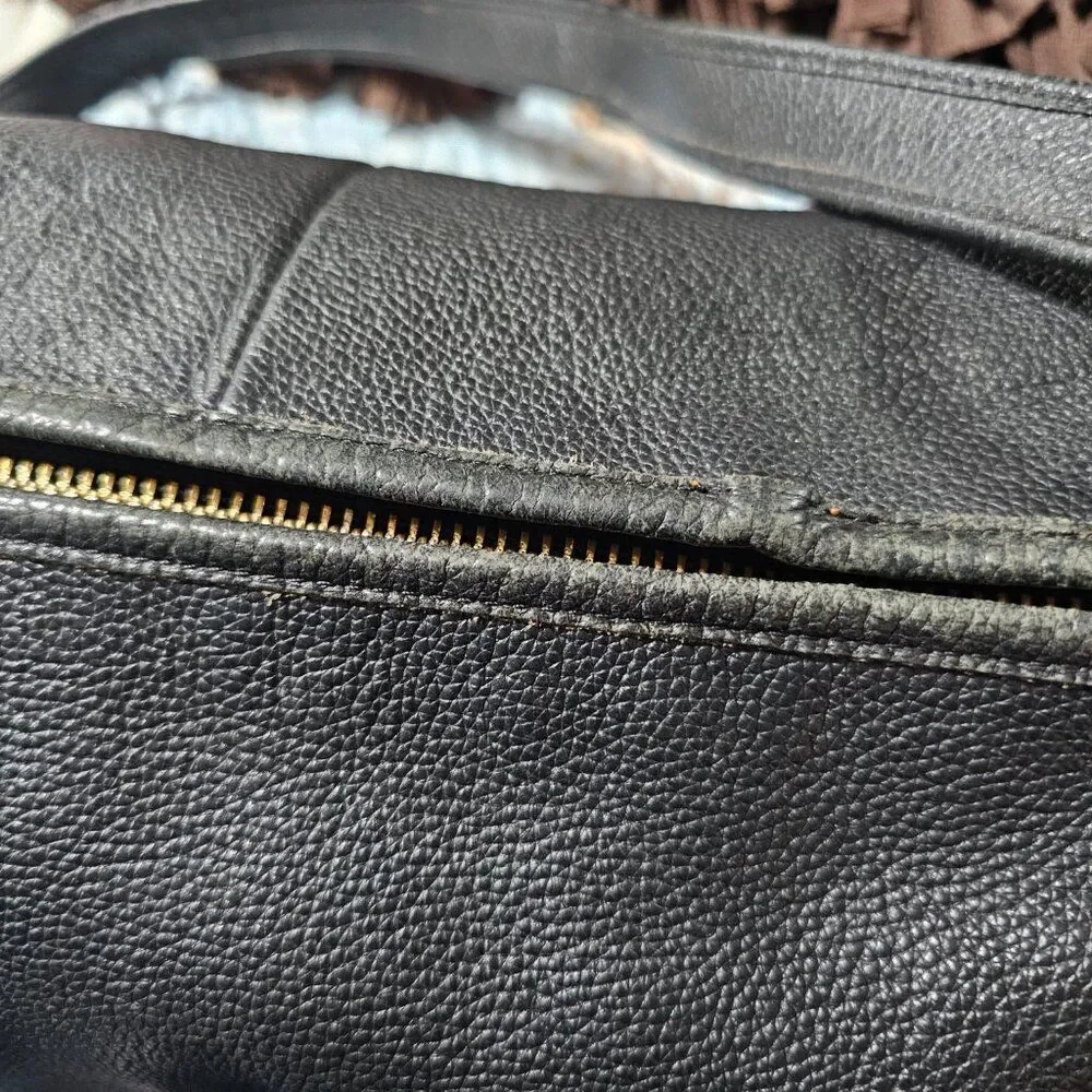 Coach Dufflete Crossbody Bag Purse In Black Pebbled Leather